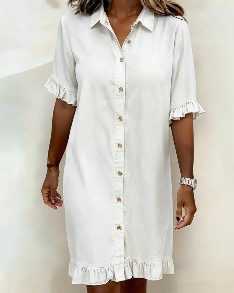 Claire | Robe en Denim Confortable avec Plis Flatteurs