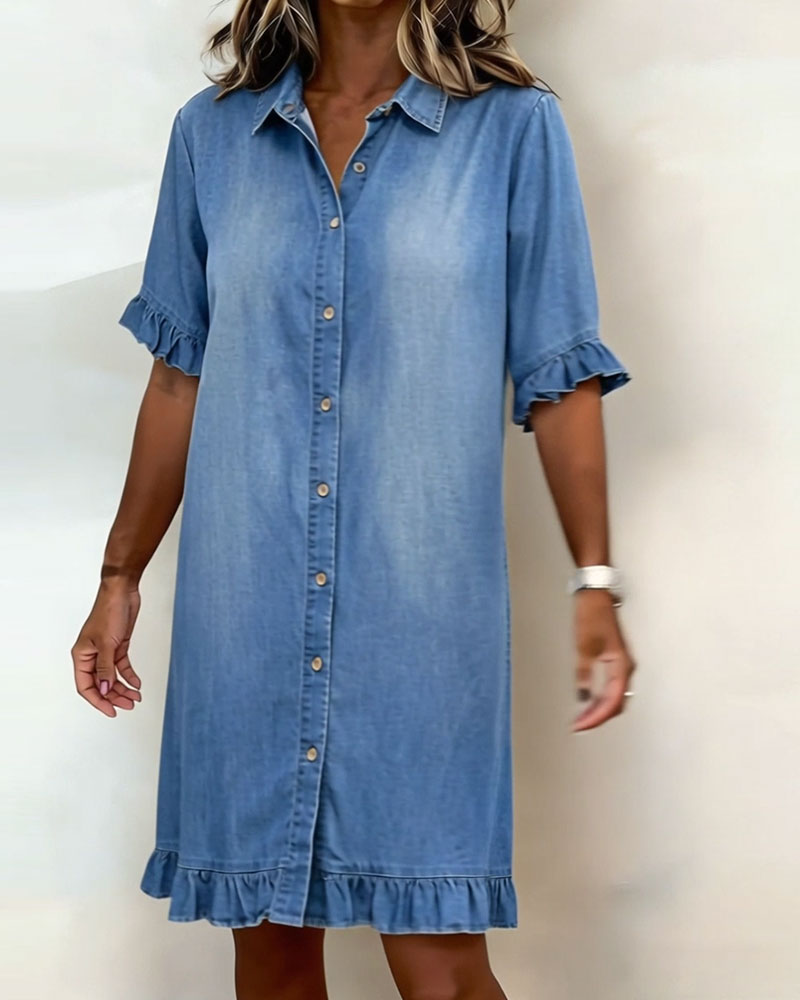 Claire | Robe en Denim Confortable avec Plis Flatteurs