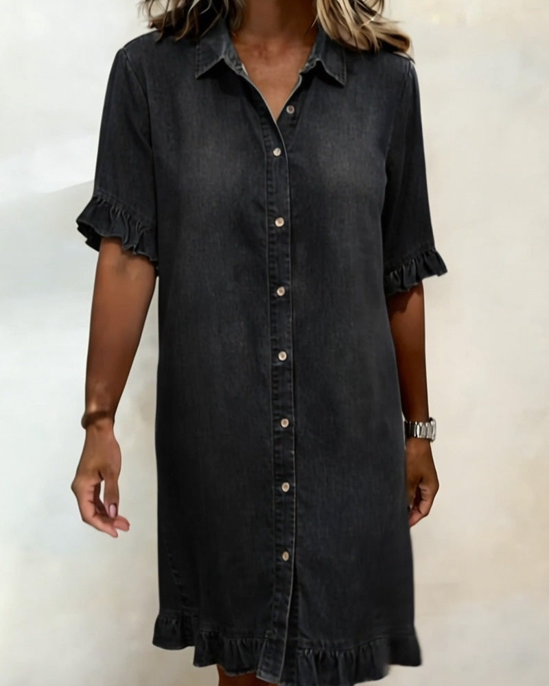 Claire | Robe en Denim Confortable avec Plis Flatteurs