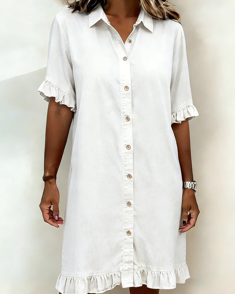 Claire | Robe en Denim Confortable avec Plis Flatteurs