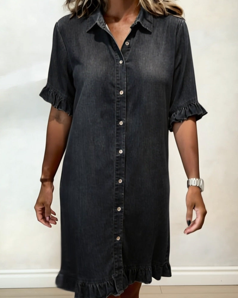 Claire | Robe en Denim Confortable avec Plis Flatteurs