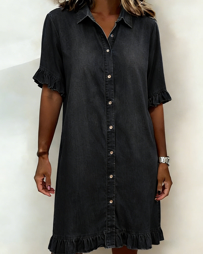 Claire | Robe en Denim Confortable avec Plis Flatteurs
