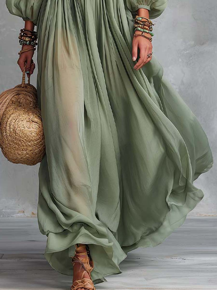Élodine™ | Robe Maxi Bohème à Imprimé Floral