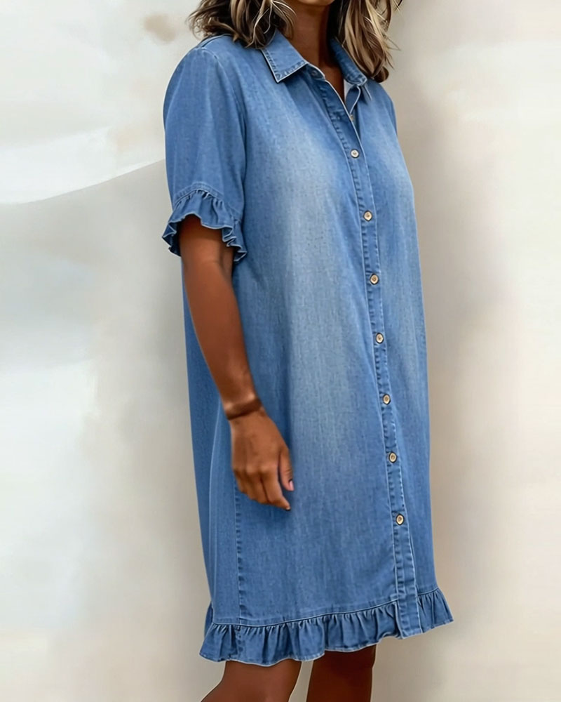 Claire | Robe en Denim Confortable avec Plis Flatteurs