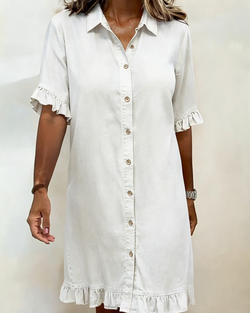 Claire | Robe en Denim Confortable avec Plis Flatteurs
